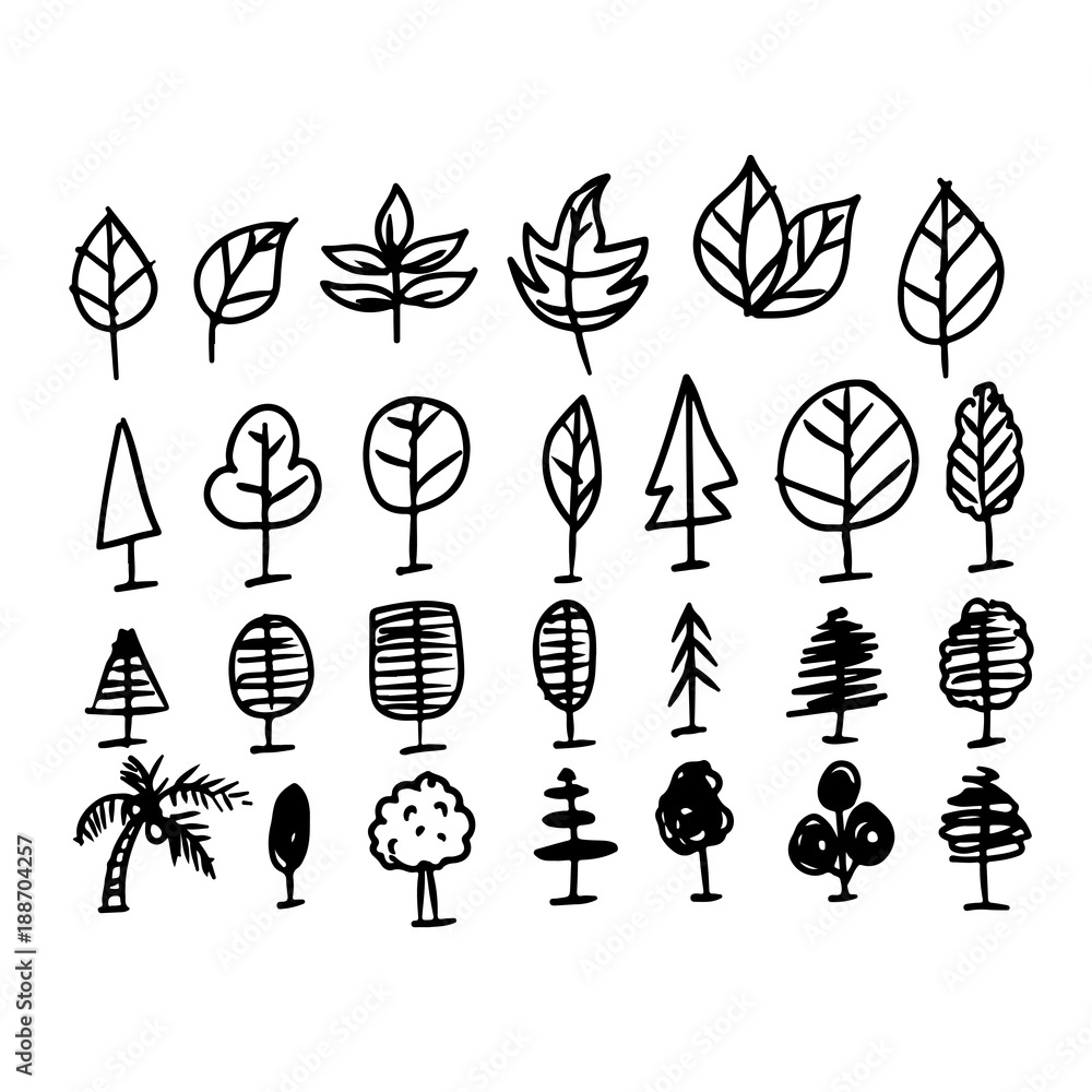 hand draw leaf icon hand draw leaf icon