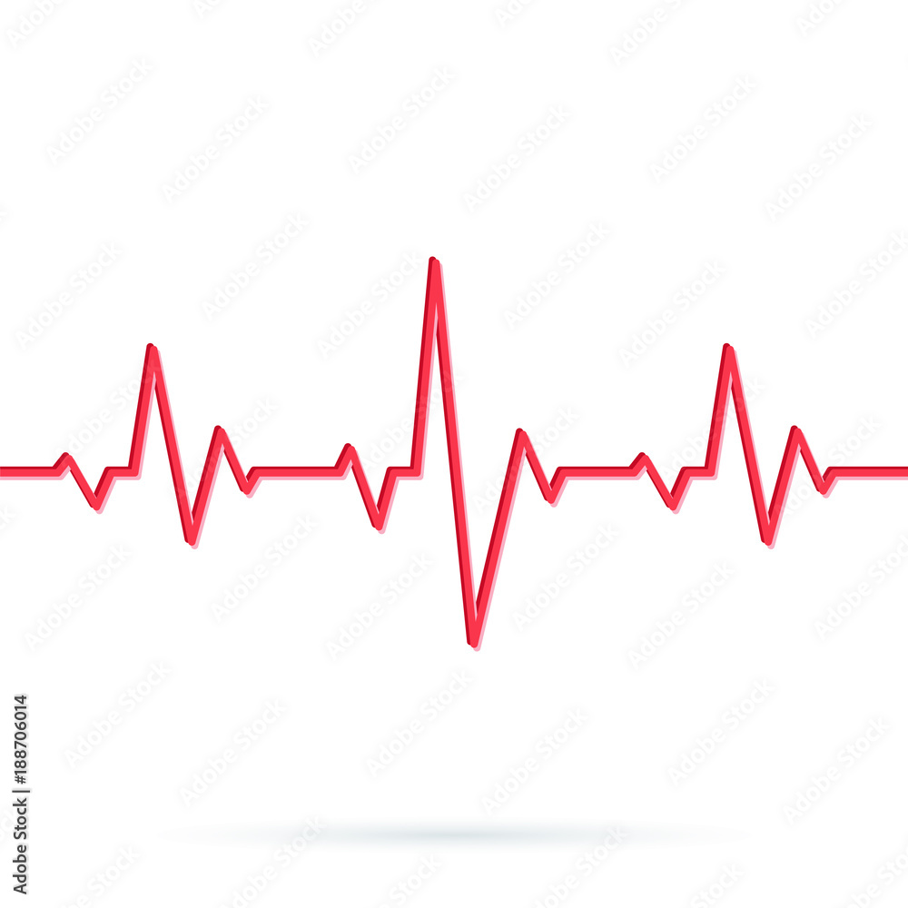 Heartbeat line. Seamless background. Vector