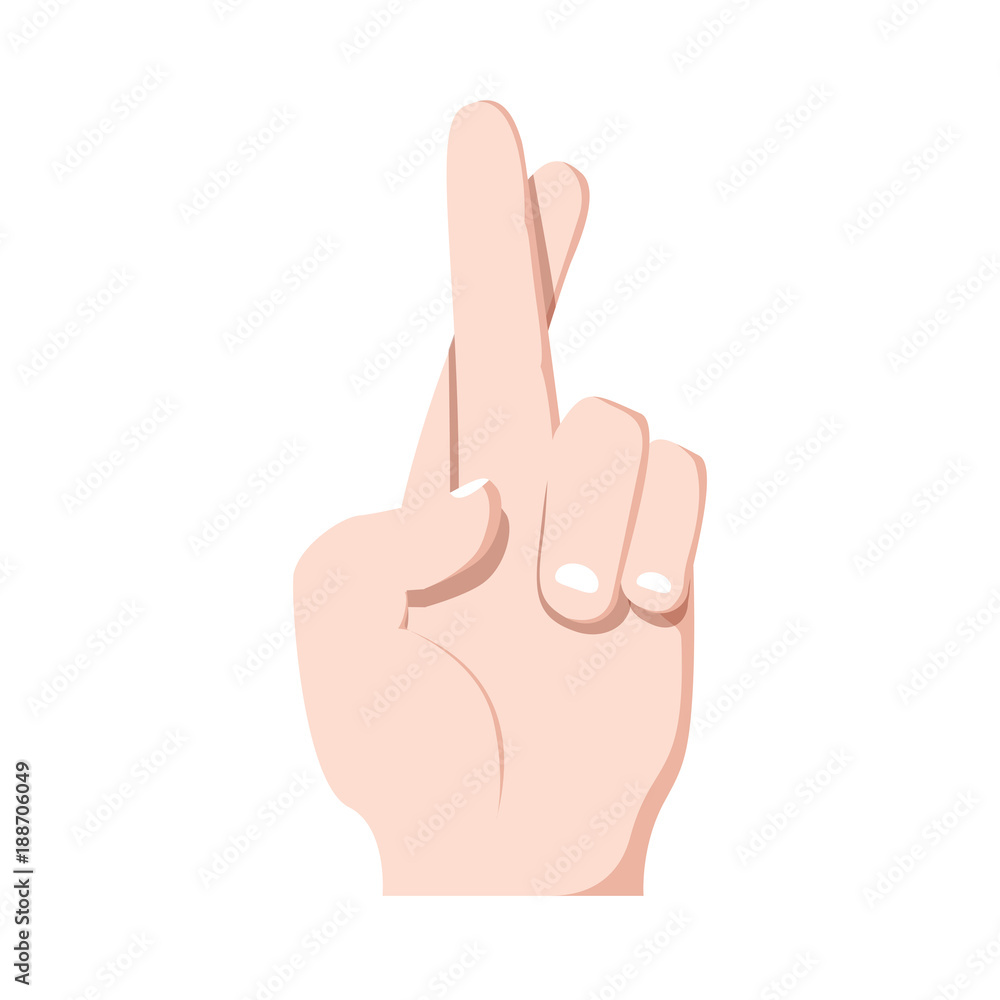 Fingers crossed, hand gesture. Lie, on luck, superstition symbol or modern icon. Vector illustration. Fingers crossed, hand gesture. Lie, on luck, superstition symbol or modern icon. Vector illustration.