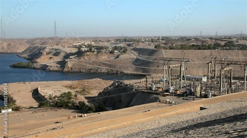 Hydro Electric Plant From The High Dam; Nile At Aswan; Aswan, Egypt