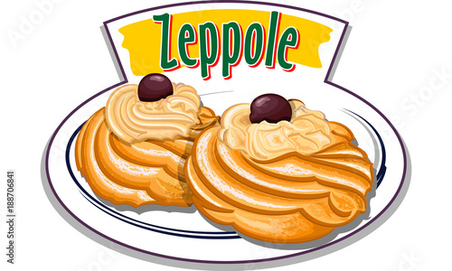 Zeppole - italian sweet - vector