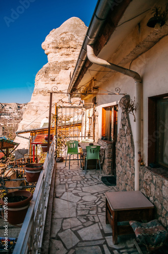 Fototapeta Naklejka Na Ścianę i Meble -  Local style guest house Goreme Cappadocia, Turkey in a beautiful summer day
