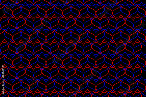 Red and blue heart vector pattern - red and blue pattern on a black  background