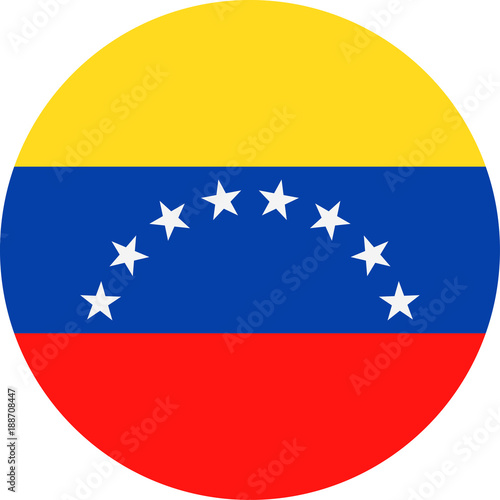 Venezuela Flag Vector Round Flat Icon