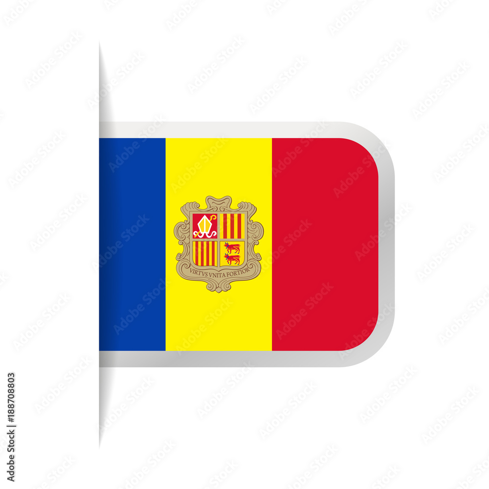 Obraz premium Andorra Flag Vector Bookmark Icon