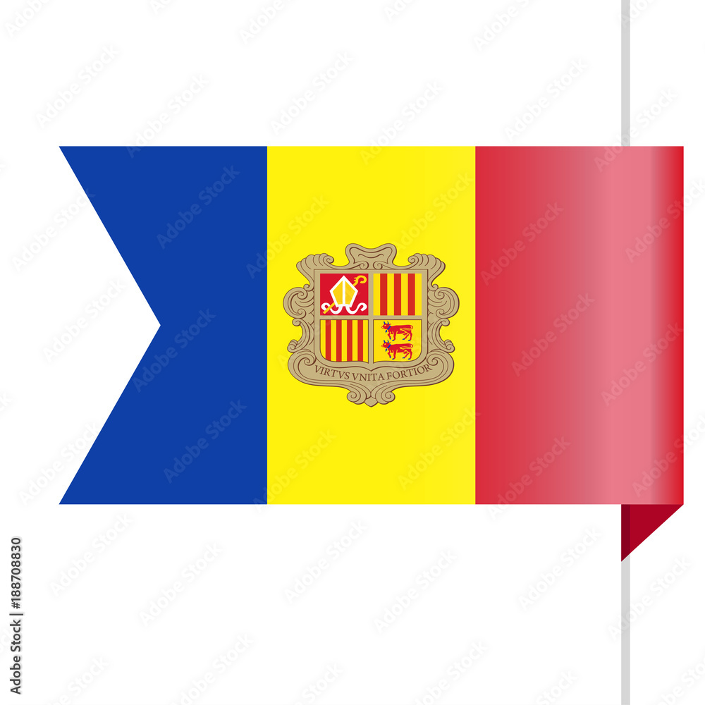 Obraz premium Andorra Flag Vector Bookmark Icon