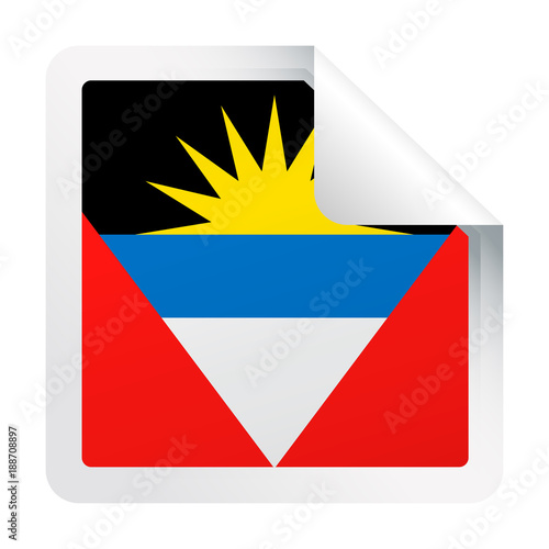 Free Download Antigua and Barbuda Flag Vector Square Corner Paper Icon - GFXLoad