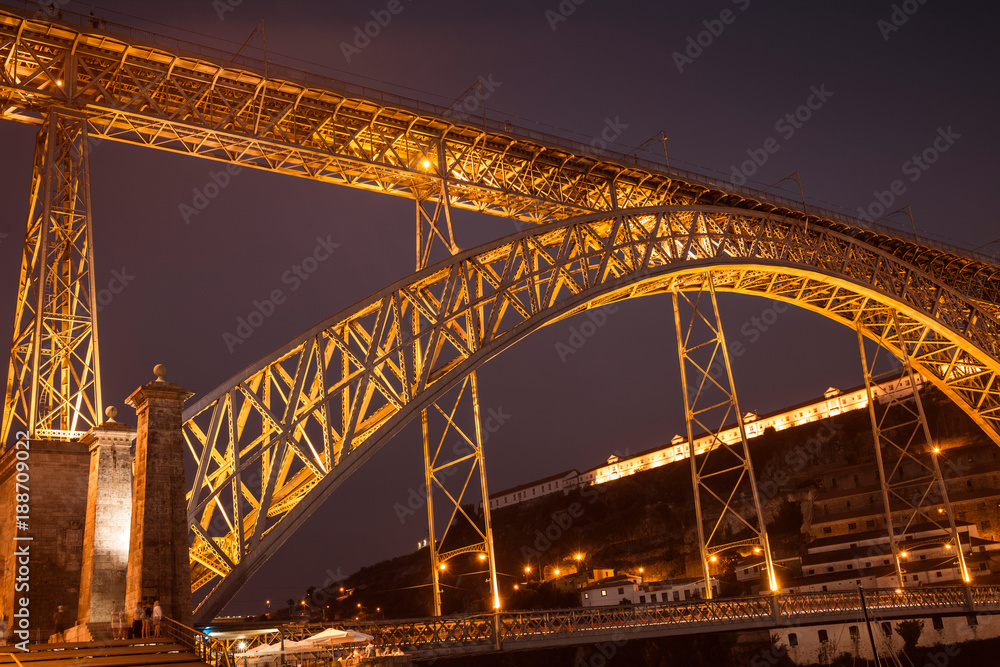 Beautiful cityscape of Ponte Luis II in Oporto. Portugal.