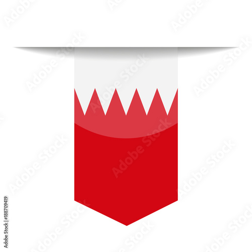 Bahrain Flag Vector Bookmark Icon