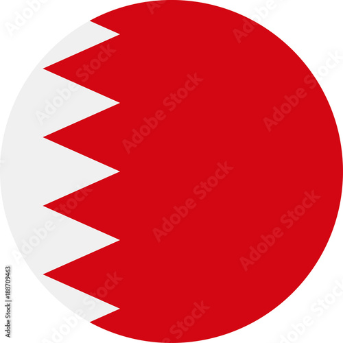 Bahrain Flag Vector Round Flat Icon