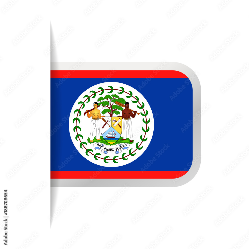 Belize Flag Vector Bookmark Icon