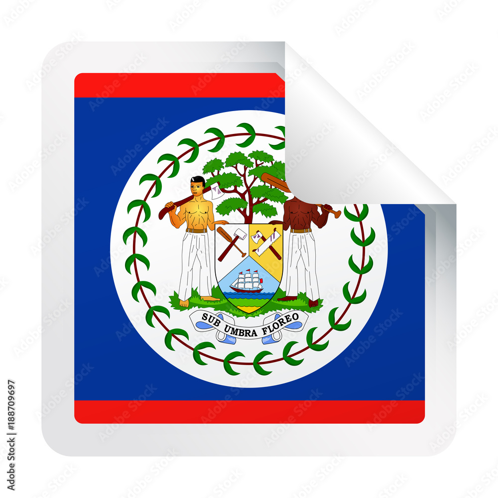Obraz premium Belize Flag Vector Square Corner Paper Icon