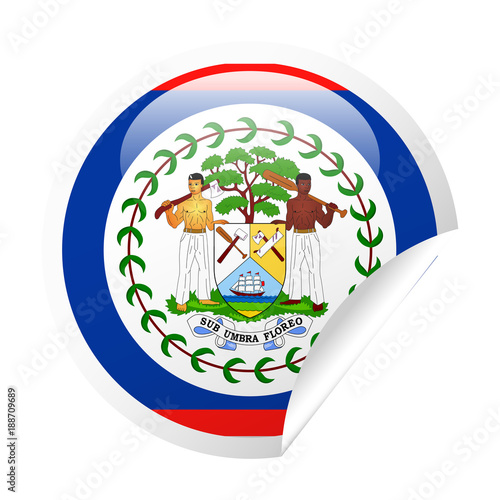 Belize Flag Vector Round Corner Paper Icon
