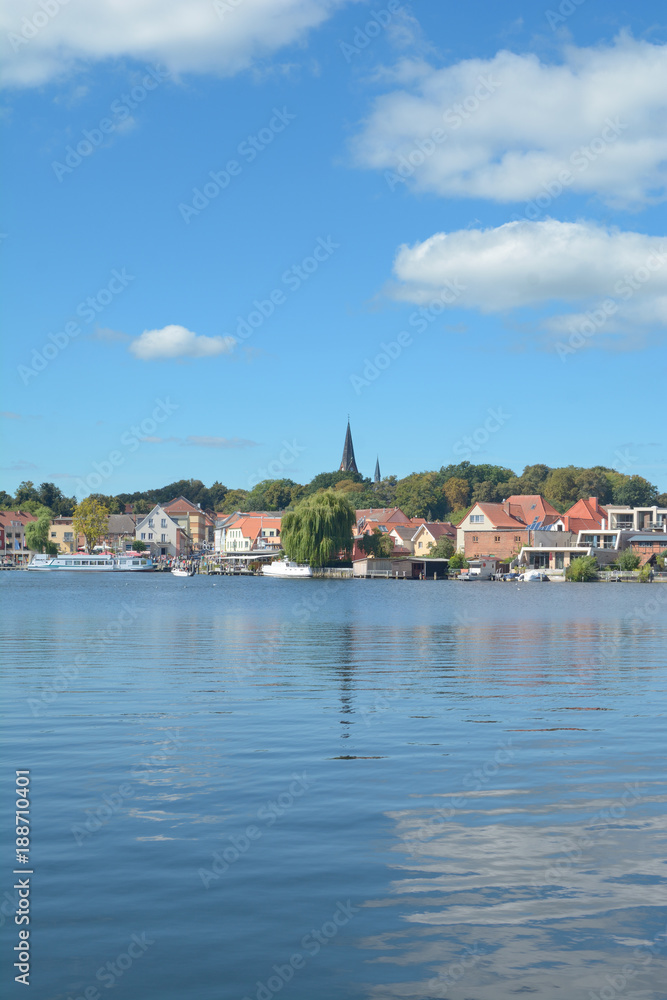 die Inselstadt Malchow in der Mecklenburgischen Seenplatte,Deutschland