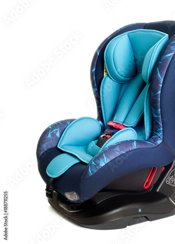 Blue child safety seat photo