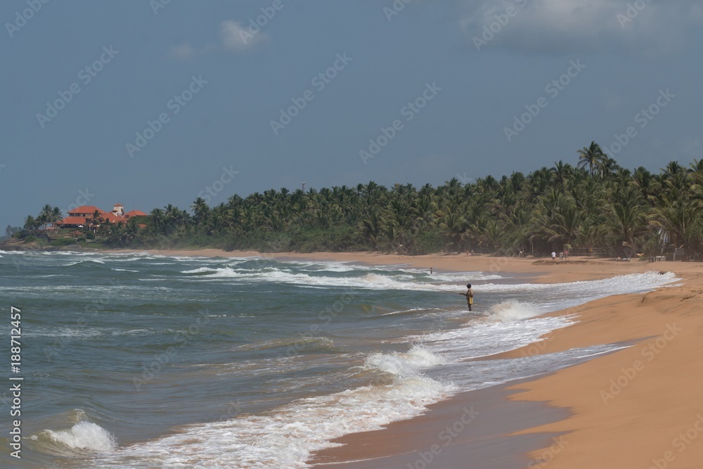 South Coast Sri Lanka, October 26, 2016. Fisherman on the shores of the Indian Ocean.