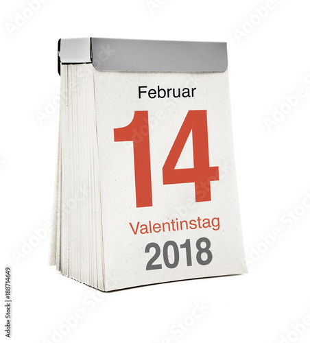 Kalenderblatt Valentinstag 2018