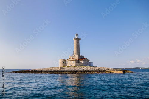 Lighthouse on a small island in Croatia