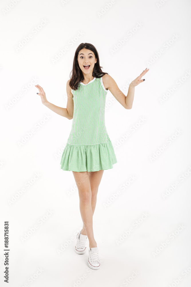 Full length portrait of a beautiful girl dressed in dress Full length portrait of a beautiful girl dressed in dress