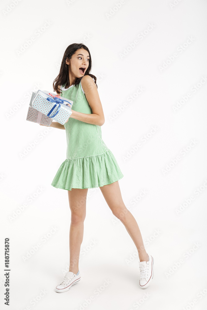 Full length portrait of a surprised girl Full length portrait of a surprised girl
