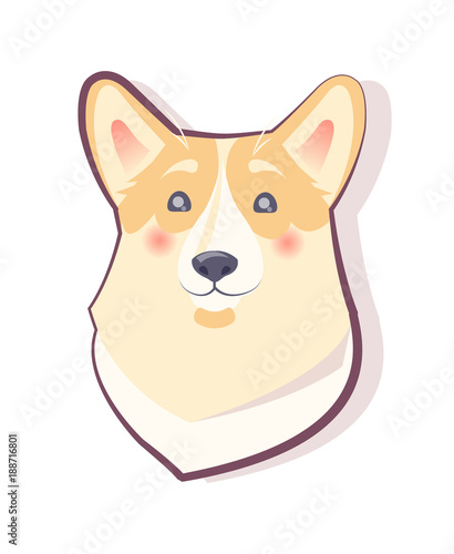 Dog Emoticon Shy Puppy Icon Vector Illustration
