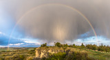A spectacular rainbow over the rock