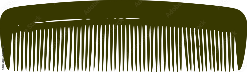 Green Comb clean plain vector illustration