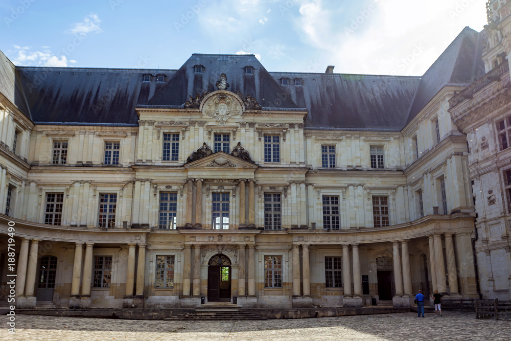 Facade of the Royal Castle in Blois, France