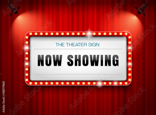 theater sign on curtain