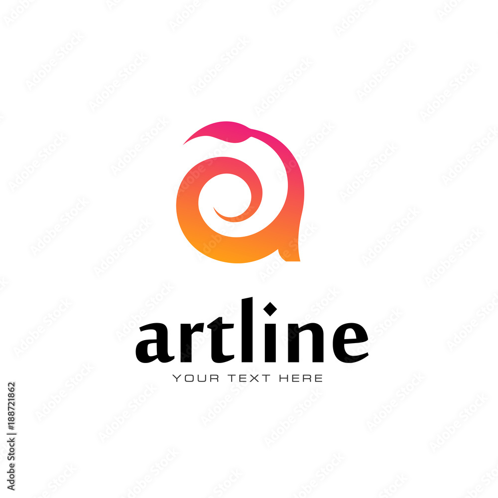 Letter (A) art line icon. Letter (A) art line icon.