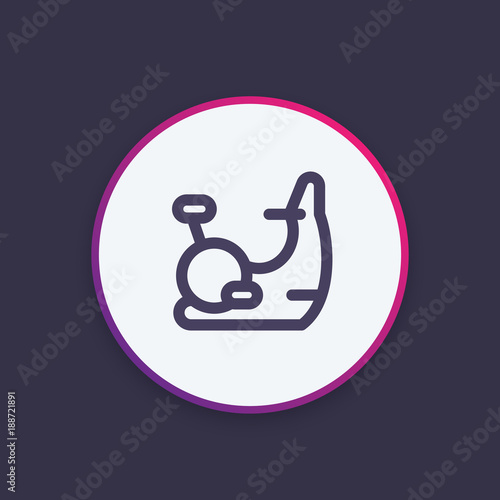 exercise bike icon, vector linear pictogram