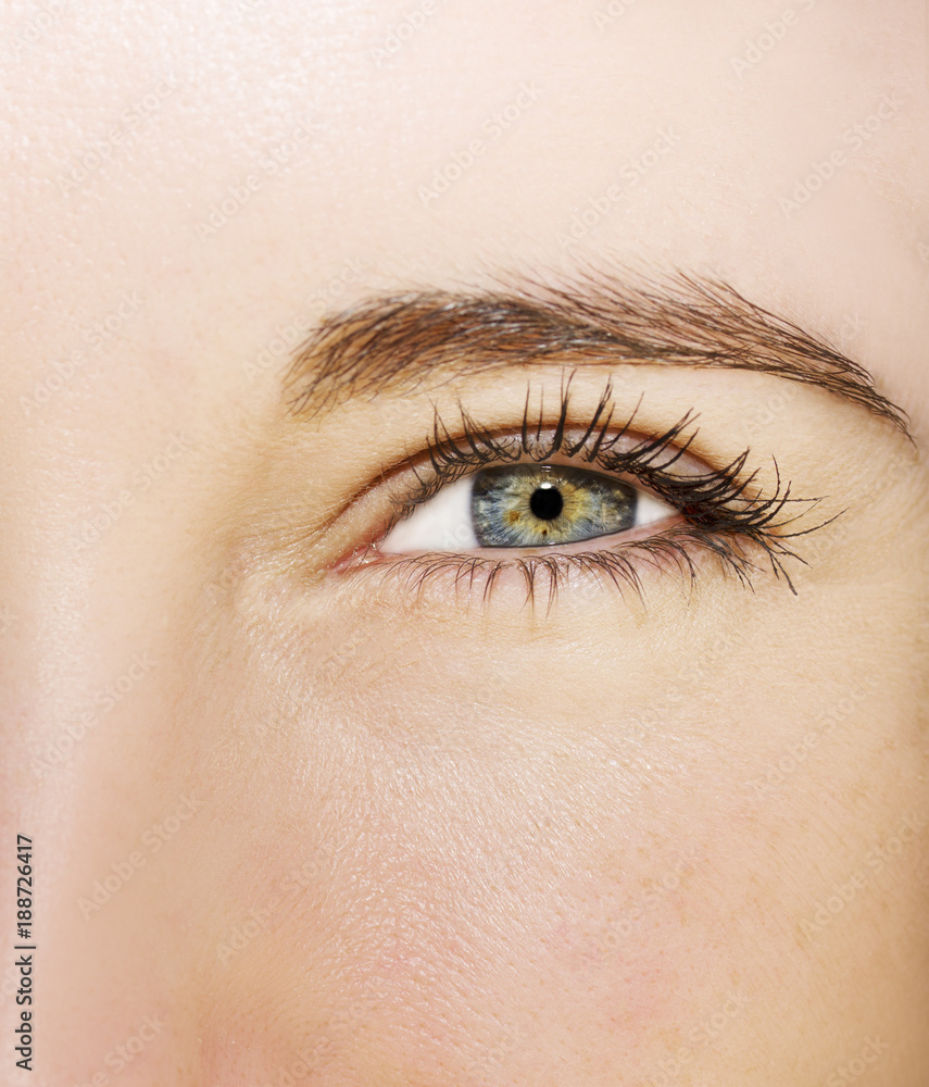 A beautiful insightful look woman's eye. Close up shot. A beautiful insightful look woman's eye. Close up shot.