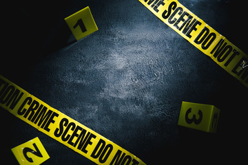 crime scene with dramatic lighting