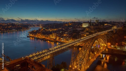 Portugal Porto timelapse old city centre bridges roofs sunset 4k photo