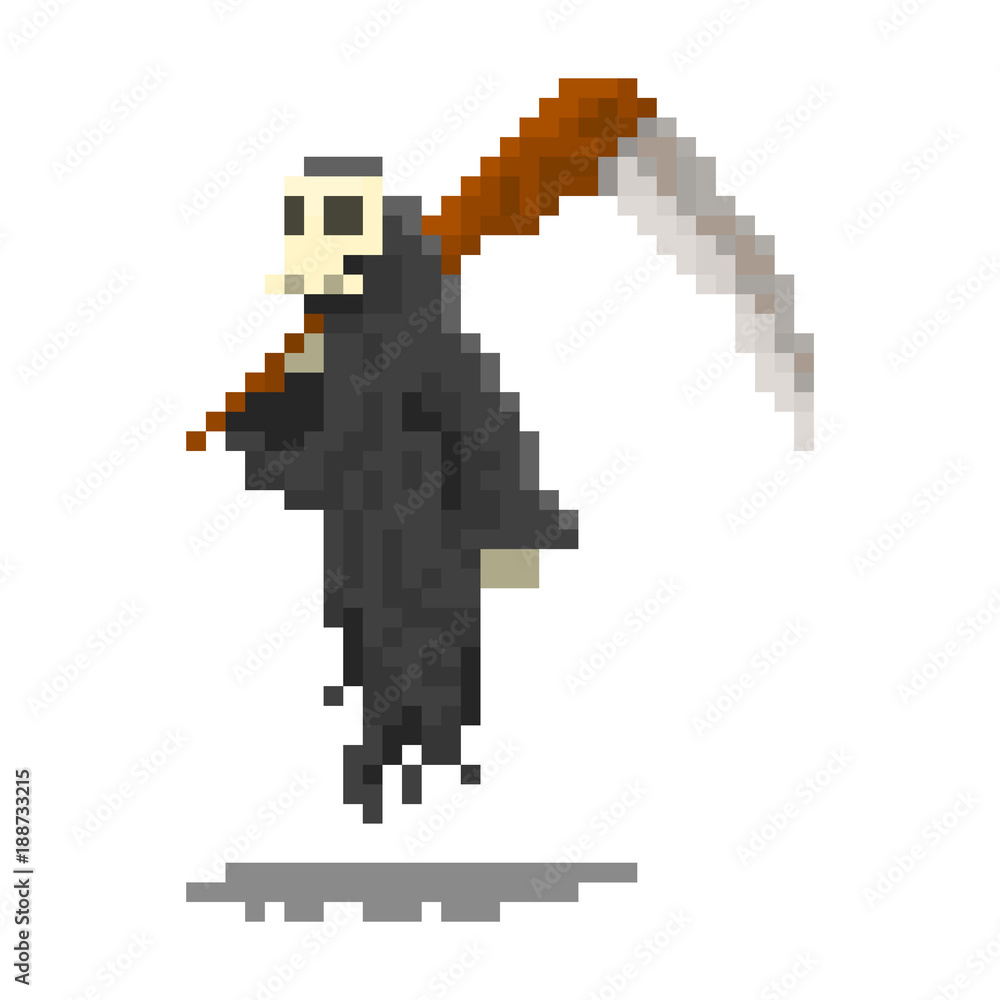 Pixel character death for games and web sites