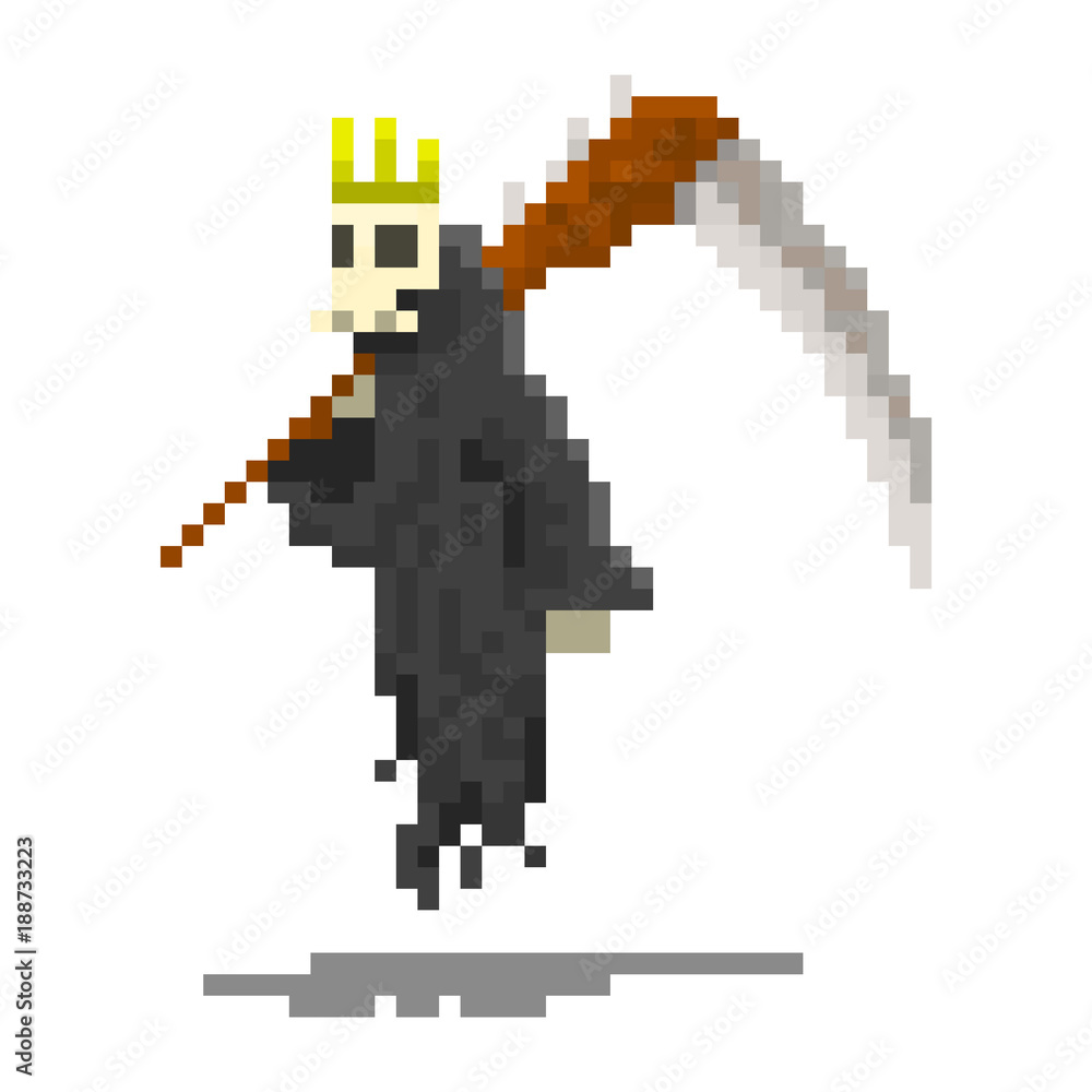 Fototapeta premium Pixel character death for games and web sites