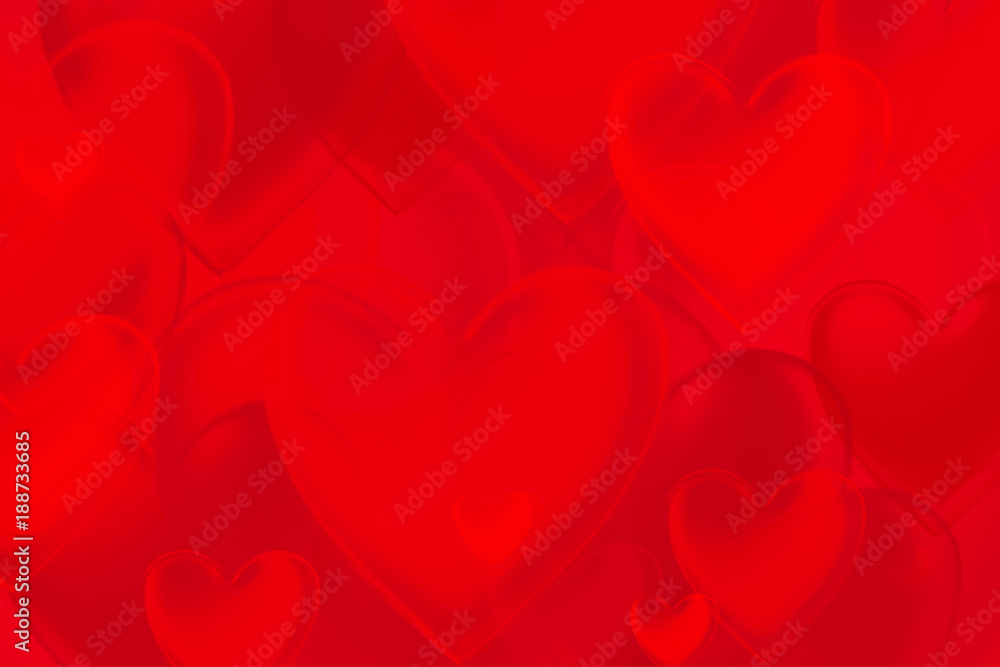 Red hearts on a red background. Valentine's Day background