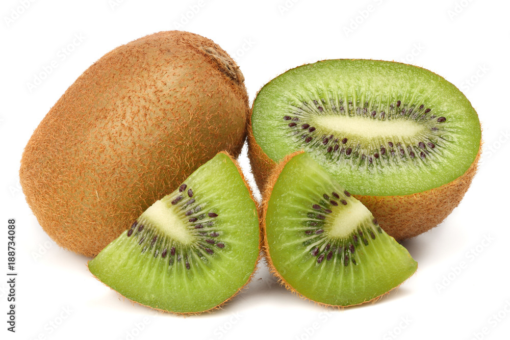Slices kiwi fruit isolated on white background Slices kiwi fruit isolated on white background