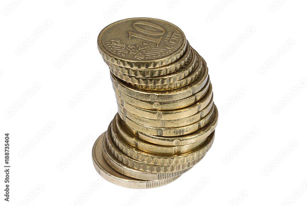 Stack of Euro cent coins