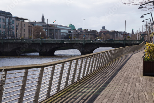 The Millennium Boardwalk in Dublin City, Ireland photo