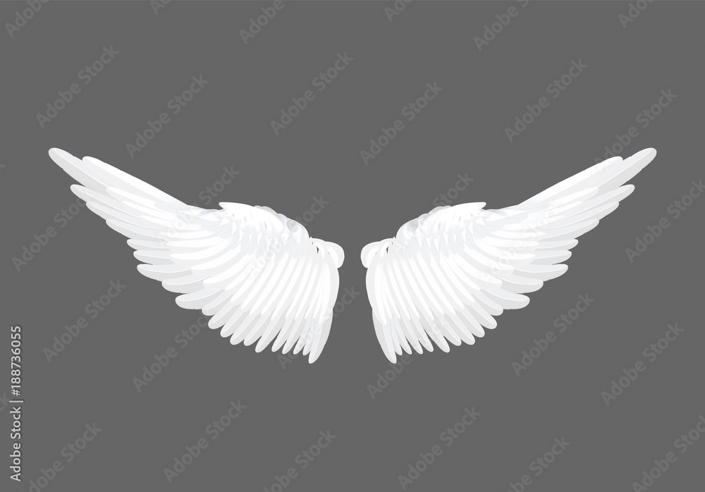 Naklejka premium Wektor realistyczne białe skrzydła anioła