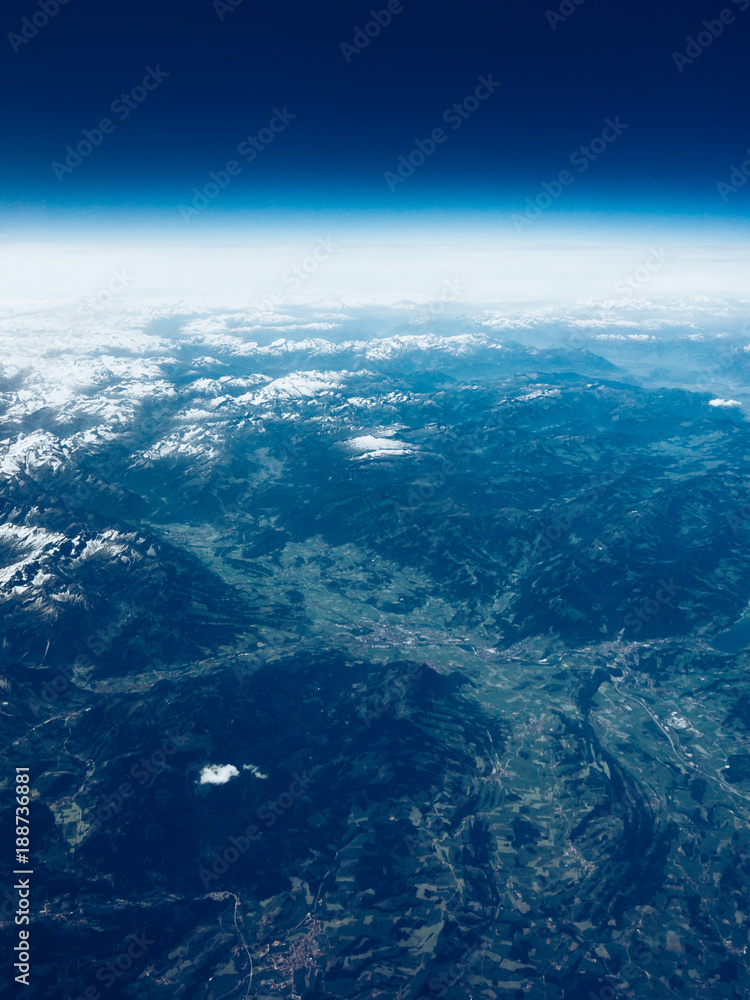 Landscape of Mountain. view from the airplane window