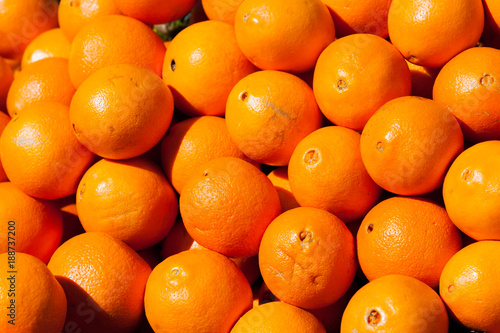 oranges at the market. Orange fruit.