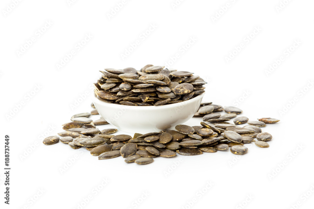 Pumpkin seeds isolated on white background Pumpkin seeds isolated on white background