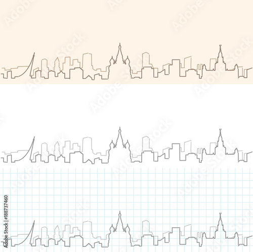 Moscow Hand Drawn Skyline