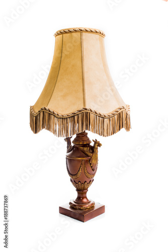 Vintage table lamp isolated on white