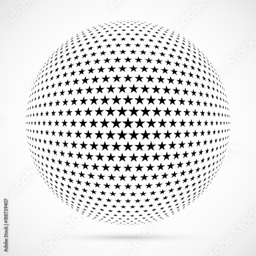 White 3D vector halftone sp...