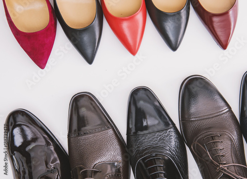 shoes concept - woman and men shoes