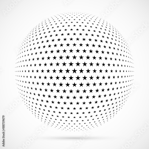 White 3D vector halftone sp...