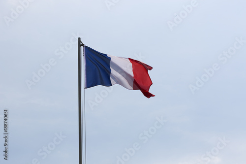 National flag of France on a flagpole
